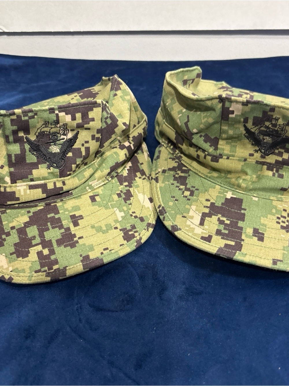 2 Genuine US Navy NWU Type III 8-Point Utility Cover Hat ACE Camo Size 7 1/2